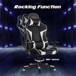 Adjustable Massage Gaming Chair High Back PU Leather Racing Gaming Chair Office Computer Reclining Chair with Lumbar Support