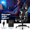 Adjustable Massage Gaming Chair High Back PU Leather Racing Gaming Chair Office Computer Reclining Chair with Lumbar Support