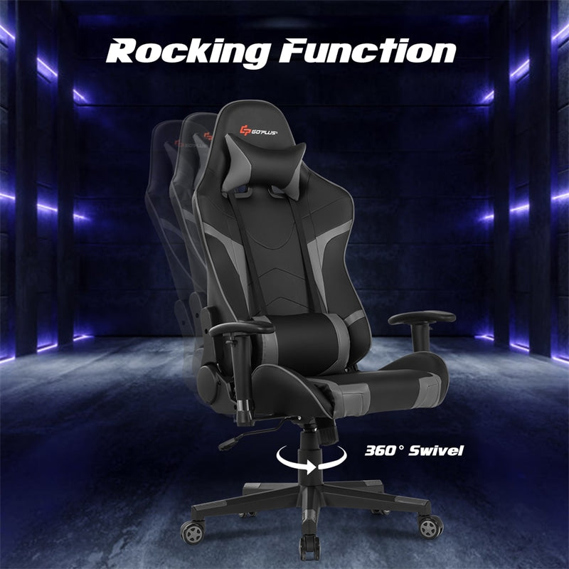 Adjustable Massage Gaming Chair High Back PU Leather Racing Gaming Chair Office Computer Reclining Chair with Lumbar Support