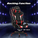 Adjustable Massage Gaming Chair High Back PU Leather Racing Gaming Chair Office Computer Reclining Chair with Lumbar Support