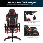 Adjustable Massage Gaming Chair High Back PU Leather Racing Gaming Chair Office Computer Reclining Chair with Lumbar Support