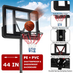 Portable Basketball Hoop 4.25-10FT Height Adjustable Basketball Goal System for Kids Adults with 44" Shatterproof Backboard & 2 Nets