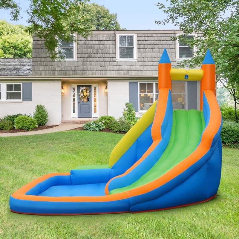 Inflatable Mighty Bounce House Jumper with Water Slide - Bestoutdor