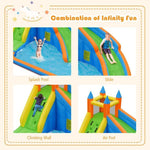 Inflatable Mighty Bounce House Jumper with Water Slide - Bestoutdor