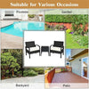 3 Pcs Patio Rattan Furniture Set Cushioned Sofa Deck - Bestoutdor