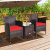 3 Pieces Patio Rattan Wicker Furniture Sets with Table - Bestoutdor