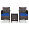 3 Pieces Patio Rattan Wicker Furniture Sets with Table - Bestoutdor