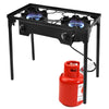 Camping Stove 2 Burner Propane Gas Cooker 150,000 BTU High Pressure Propane Burner with Detachable Legs & 20 PSI Regulator