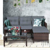 3 Pcs Outdoor PE Rattan Furniture Set Corner Sofa Set - Bestoutdor