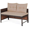 3 Pcs Outdoor PE Rattan Furniture Set Corner Sofa Set - Bestoutdor