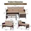 3 Pcs Outdoor PE Rattan Furniture Set Corner Sofa Set - Bestoutdor