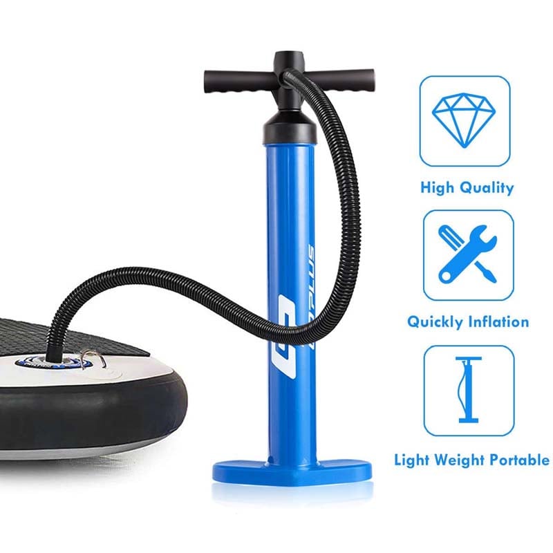 Double Action Hand Pump with Gauge, High Pressure Hand Pump for Inflation SUP Boards & Kayaks, Max 29psi