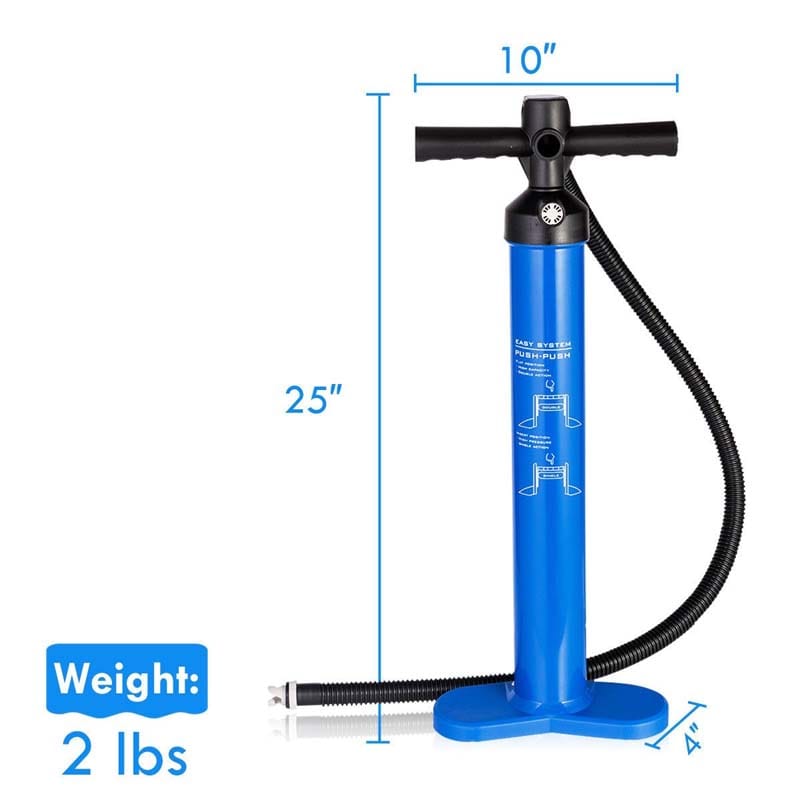 Double Action Hand Pump with Gauge, High Pressure Hand Pump for Inflation SUP Boards & Kayaks, Max 29psi