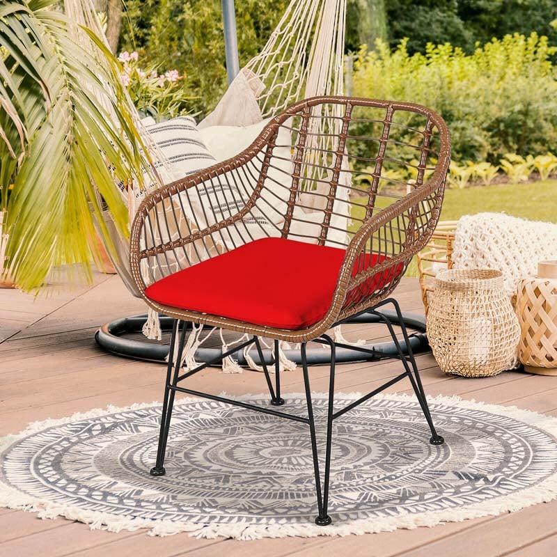 Bestoutdor 3 Pcs Patio Rattan Bistro Set Furniture Set with Tempered Glass Top Table & Cushions