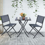 3 Pcs Outdoor Bistro Table Set Folding Porch Furniture - Bestoutdor