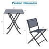 3 Pcs Outdoor Bistro Table Set Folding Porch Furniture - Bestoutdor