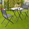 3 Pcs Outdoor Bistro Table Set Folding Porch Furniture - Bestoutdor