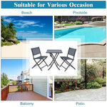 3 Pcs Outdoor Bistro Table Set Folding Porch Furniture - Bestoutdor