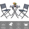 3 Pcs Outdoor Bistro Table Set Folding Porch Furniture - Bestoutdor