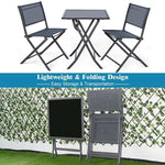 3 Pcs Outdoor Bistro Table Set Folding Porch Furniture - Bestoutdor