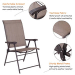 Patio Chairs Folding Sling Back Chairs - Bestoutdor