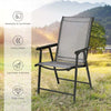 4 Pack Patio Folding Dining Chairs Outdoor Sling Chairs Metal Frame Portable Chairs with Armrests for Lawn Garden Deck Camping Beach