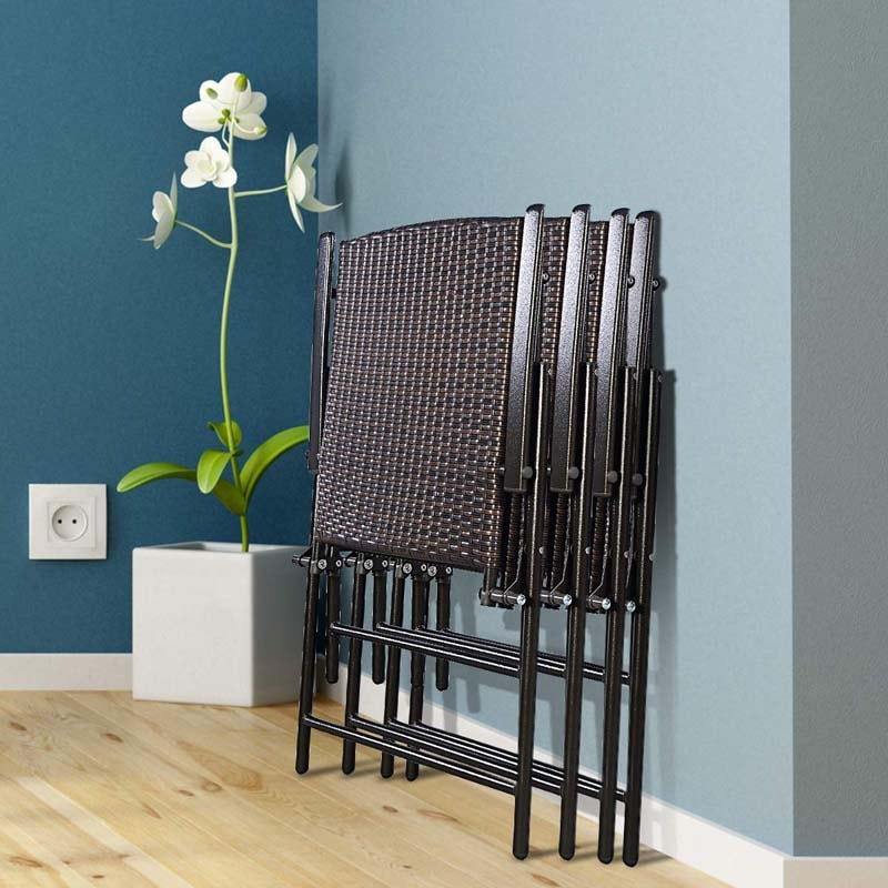 4 Pcs Patio Folding Rattan Chairs - Bestoutdor