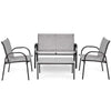 4 Pcs Patio Furniture Set with Glass Top Coffee Table - Bestoutdor