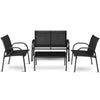 4 Pcs Patio Furniture Set with Glass Top Coffee Table - Bestoutdor