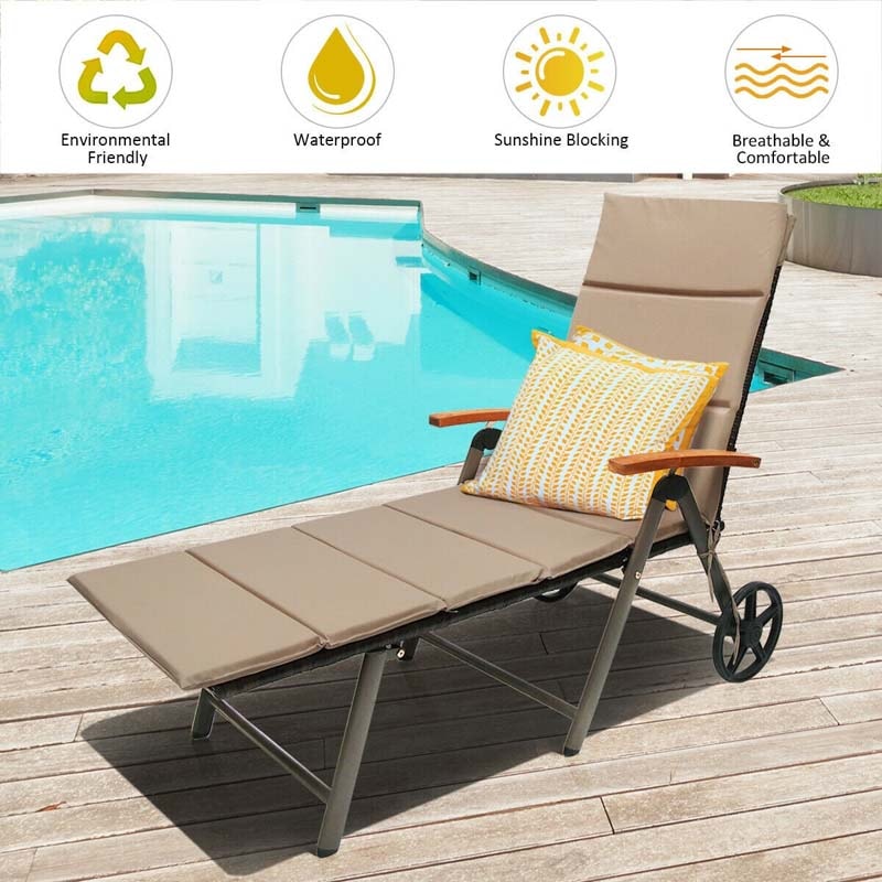 Outdoor Chaise Lounge Chair Rattan Recliner Chair