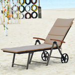 Outdoor Chaise Lounge Chair Rattan Recliner Chair