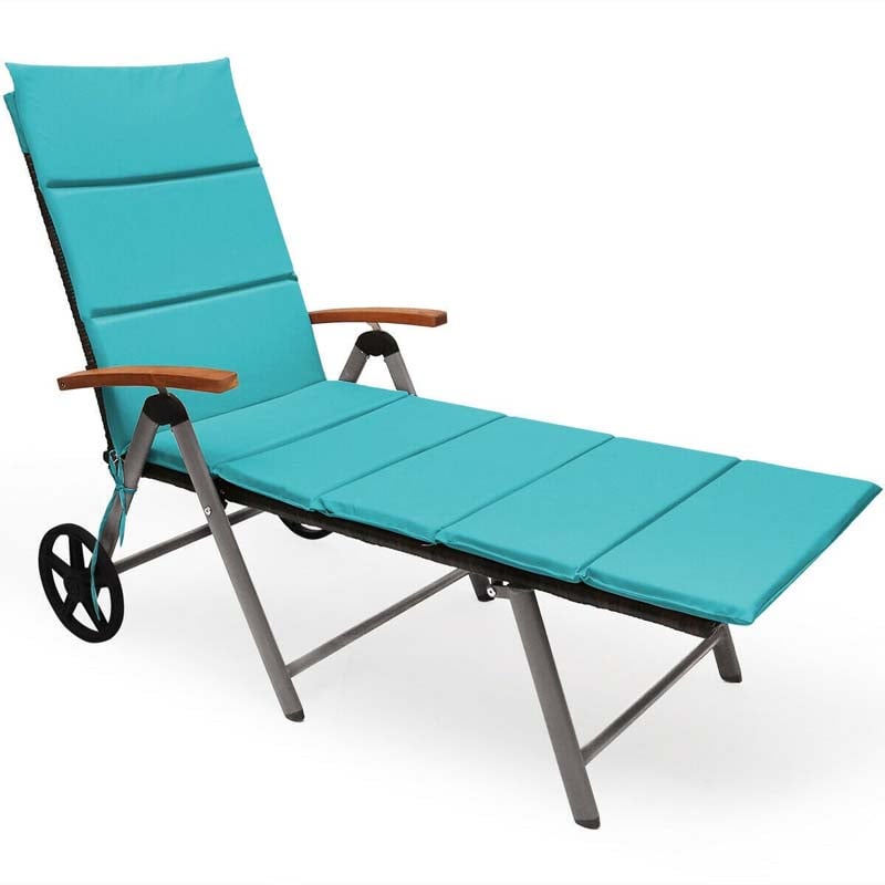 Outdoor Chaise Lounge Chair Rattan Recliner Chair