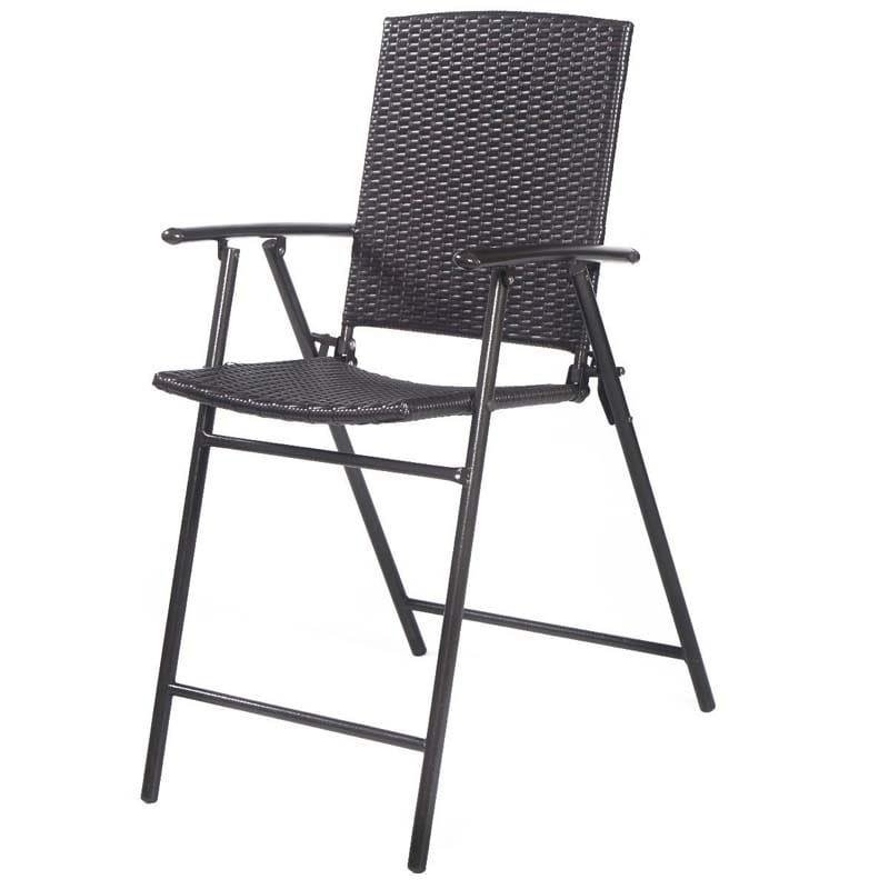 4 Pcs Rattan Wicker Folding Chairs - Bestoutdor