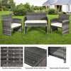 4 Pieces Outdoor Rattan Sofa Set with Cushions and Table - Bestoutdor