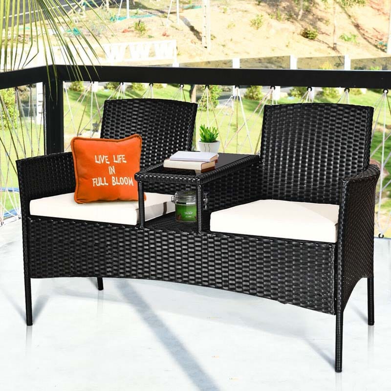 Patio Wicker Conversation Furniture Set - Bestoutdor