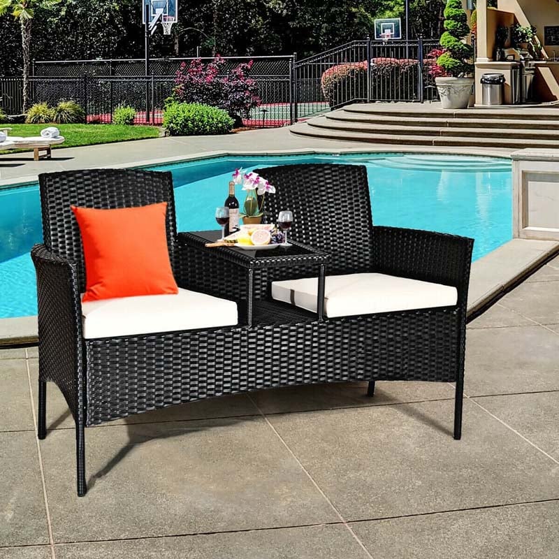 Patio Wicker Conversation Furniture Set - Bestoutdor