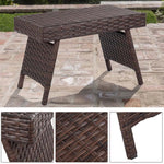 Patio Folding PE Rattan Wicker Table - Bestoutdor