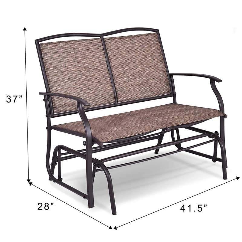 Loveseat Patio Rocking 2 Person Outdoor Bench - Bestoutdor