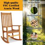 Outdoor Wooden High Back Rocking Chair - Bestoutdor