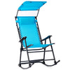 Folding Zero Gravity Rocking Chair Porch Rocker with Shade Canopy Headrest