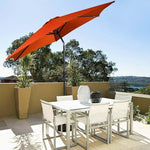 9FT Patio Umbrella  6 Ribs Tilt Crank  Outdoor Umbrella - Bestoutdor