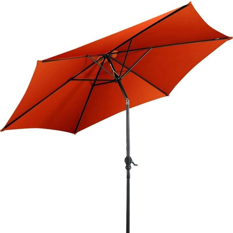 9FT Patio Umbrella  6 Ribs Tilt Crank  Outdoor Umbrella - Bestoutdor