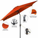 9FT Patio Umbrella  6 Ribs Tilt Crank  Outdoor Umbrella - Bestoutdor