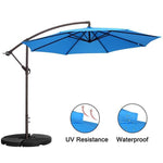 10 ft Aluminum Cantilever Hanging Patio Umbrella - Beige - Bestoutdor