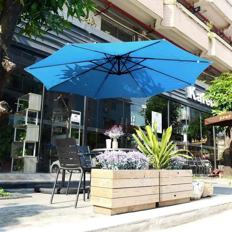 10 ft Aluminum Cantilever Hanging Patio Umbrella - Beige - Bestoutdor