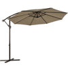 10 ft Aluminum Cantilever Hanging Patio Umbrella - Beige - Bestoutdor