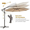 10 ft Aluminum Cantilever Hanging Patio Umbrella - Beige - Bestoutdor