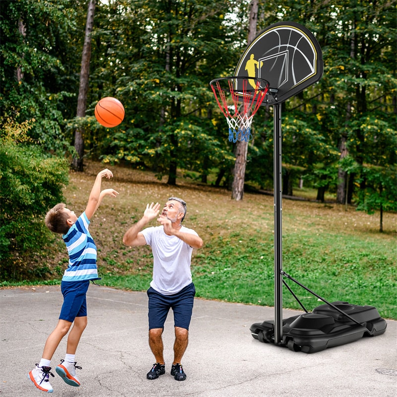 Portable Basketball Hoop System Outdoor Indoor 4.25-10FT Adjustable Basketball Goal with 44’’ Shatterproof Backboard & Fillable Base