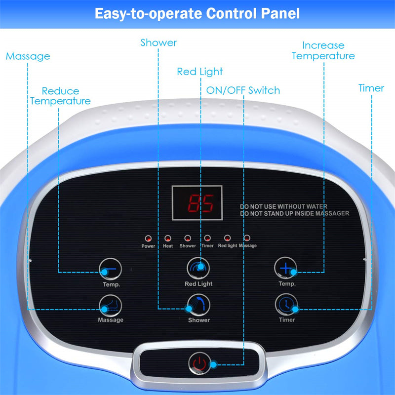 Portable Foot Spa Bath Motorized Massager with Heat Function Water Shower Shiatsu Massage Balls Time & Temper Control