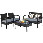 4PC Patio Rattan Wicker Sofa Set - Bestoutdor